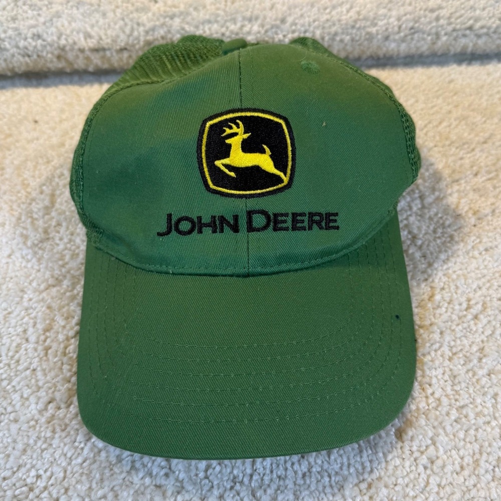 John Deere Green Mesh Trucker Hat Baseball Cap One Size Fits All Mens‎